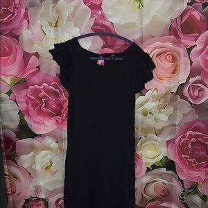 Wilfred Black Sheath Mini Dress Flutter Sleeves